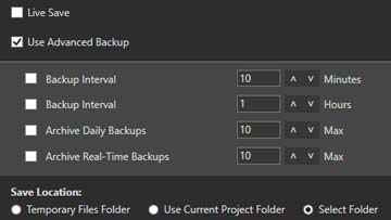 Extensive backup file options